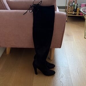 Steve Madden Black Heeled over the knee Boots